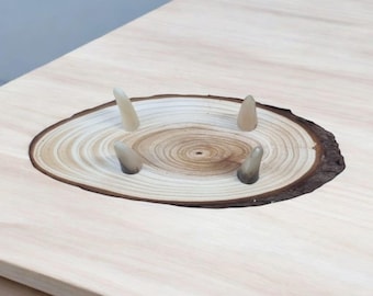Soporte de madera para shofar con puntas de cuerno - Israel