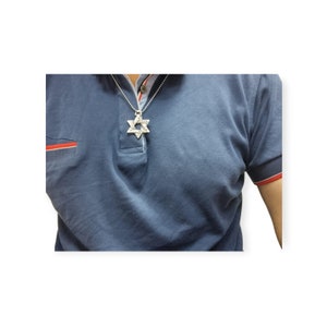 Men&#39;s Silver Star of David Necklace: Stainless Steel Jewish Jewelry