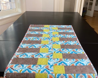 Table Runner, Brown, Green, Blue, Orange, Gray, Contemporary, Whimsical #70