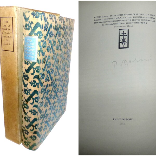 SIGNED The Little Flowers of Saint Francis of Assisi by Cardinal Manning Illustrated with Wood Engravings Paoli Molnar