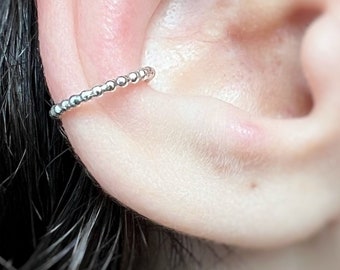 Conch cuff, beaded ear cuff, dotted ear cuff, balls ear cuff. Minimalist ear cuff, stacking ear cuff.