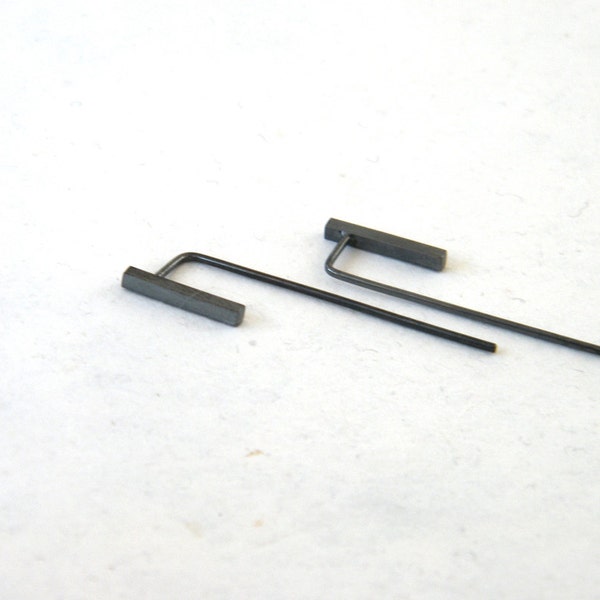 Minimalist ear-jackets, Silver ear-jackets, Minimalist earrings, Bar earrings, Bar ear-jackets.