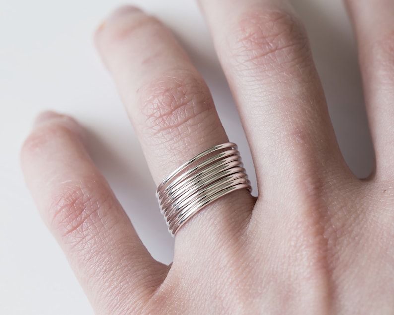 Silver stacking rings, Skinny silver rings, Dainty silver rings, Thin silver ring. image 4