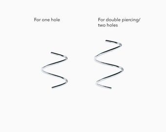 Fake Second Piercing Hoop, Double Hoop Twist Earrings, Spiral Earrings Double Hoop Earrings, Spiral Loop Earrings, One Hole Spiral Hoops.