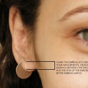 Disc earrings, Minimalist Earrings, Geometric earrings, Circle earrings, hipster style earrings. image 4