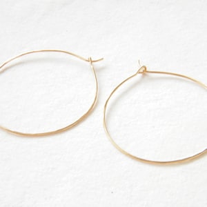 Hammered Gold Filled Hoop Earrings Minimalist Hoops Delicate - Etsy