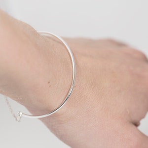 Silver cuff bracelet, dainty bracelet, minimalist bracelet, simple bracelet, geometric silver bangle, everyday bracelet. image 3