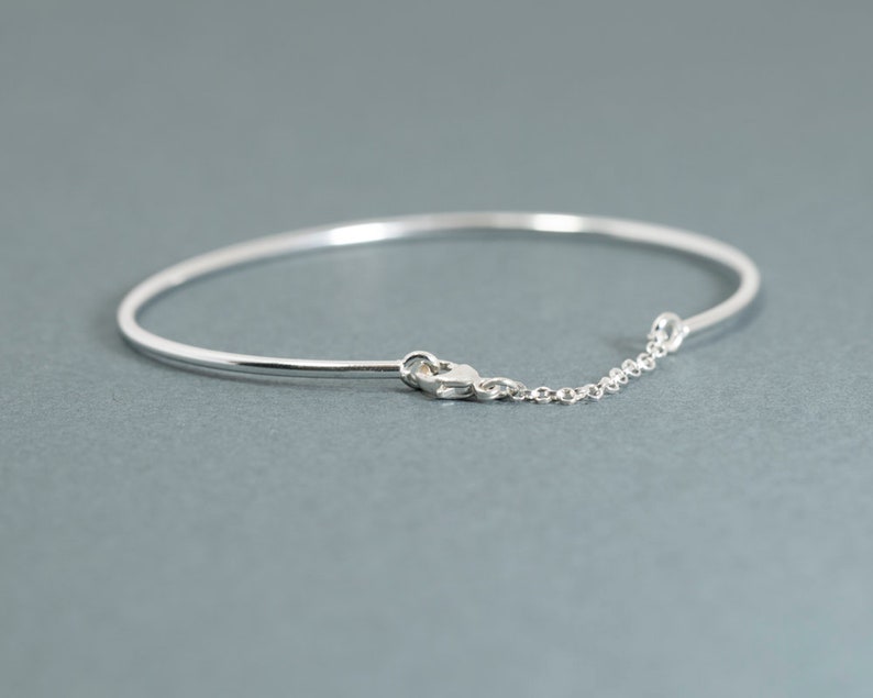 Silver cuff bracelet, dainty bracelet, minimalist bracelet, simple bracelet, geometric silver bangle, everyday bracelet. image 1