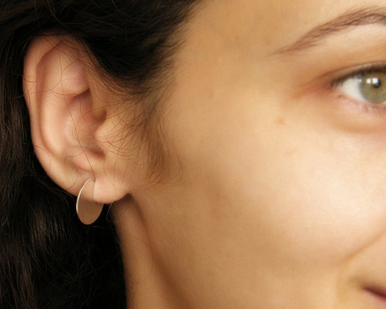 Disc earrings, Minimalist Earrings, Geometric earrings, Circle earrings, hipster style earrings. image 5