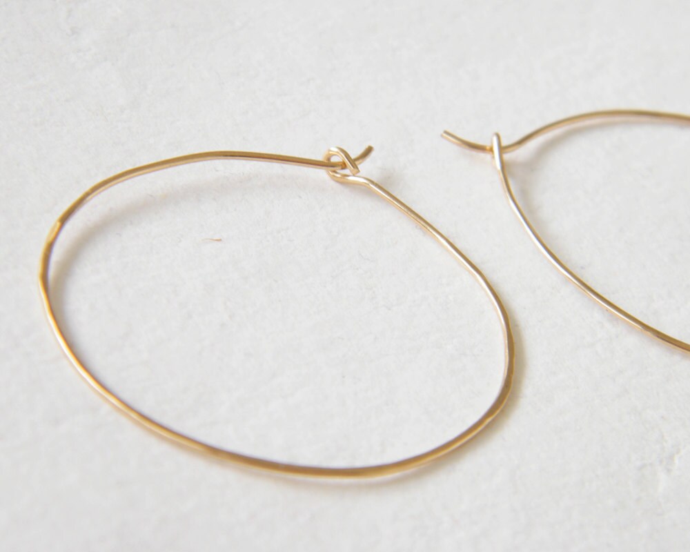 Hammered Gold Filled Hoop Earrings Minimalist Hoops Delicate - Etsy