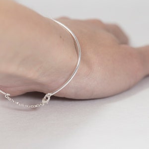 Silver cuff bracelet, dainty bracelet, minimalist bracelet, simple bracelet, geometric silver bangle, everyday bracelet. image 2