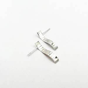 Wave earrings sterling silver, squiggle earrings, edgy silver earrings, soft minimalism earrings.