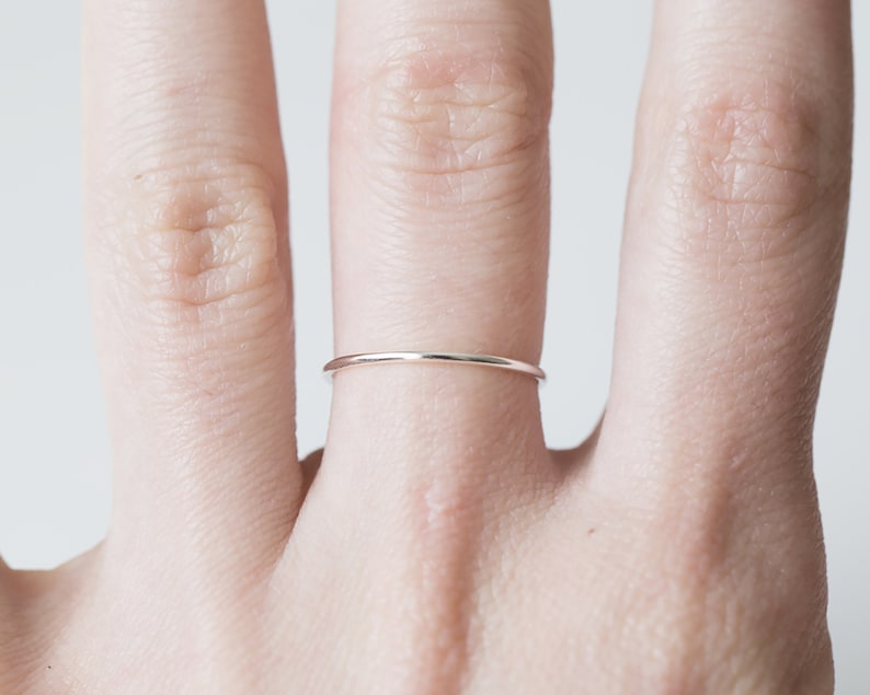 Silver stacking rings, Skinny silver rings, Dainty silver rings, Thin silver ring. image 3