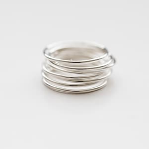 Silver stacking rings, Skinny silver rings, Dainty silver rings, Thin silver ring. image 2