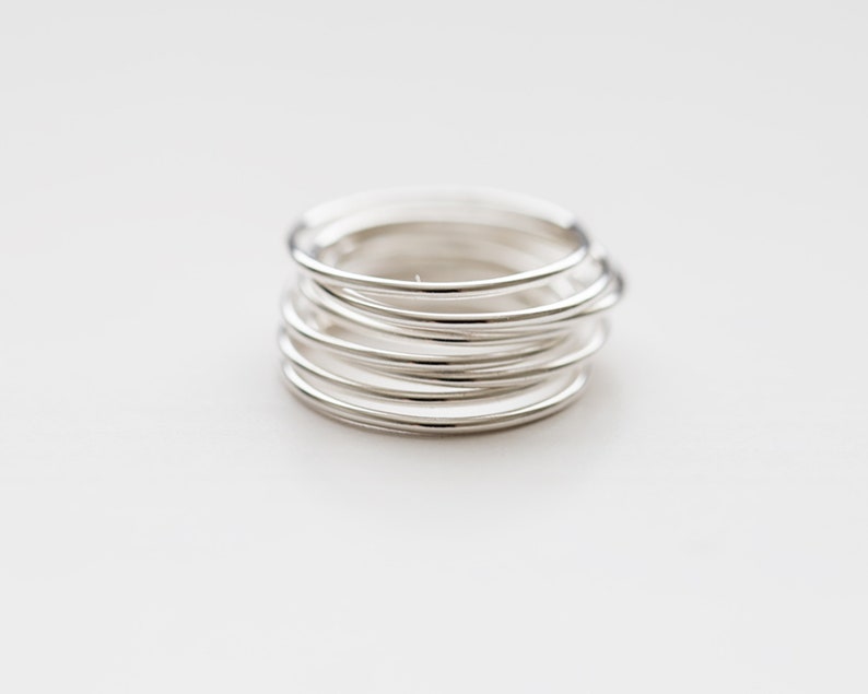 Silver stacking rings, Skinny silver rings, Dainty silver rings, Thin silver ring. image 2