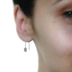 Circle earrings, minimalist earrings, edgy silver earrings, geometric earrings, disc earrings, hipster style earrings, modern earrings.