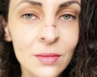 Sterling Silver Nose Bridge Cuff: Unique Face Jewelry