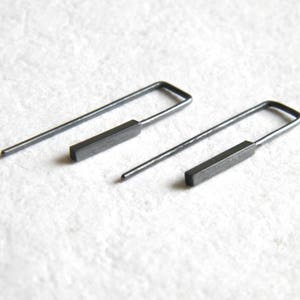 Silver Bar Earrings, Minimalist geometric earrings, Silver modern earrings, Minimalist earrings, Edgy earrings, Simple earrings.