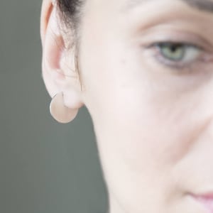 Disc earrings, Minimalist Earrings, Geometric earrings, Circle earrings, hipster style earrings. image 1
