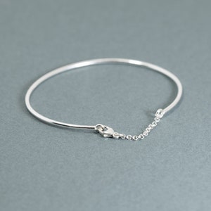 Silver cuff bracelet, dainty bracelet, minimalist bracelet, simple bracelet, geometric silver bangle, everyday bracelet. image 4