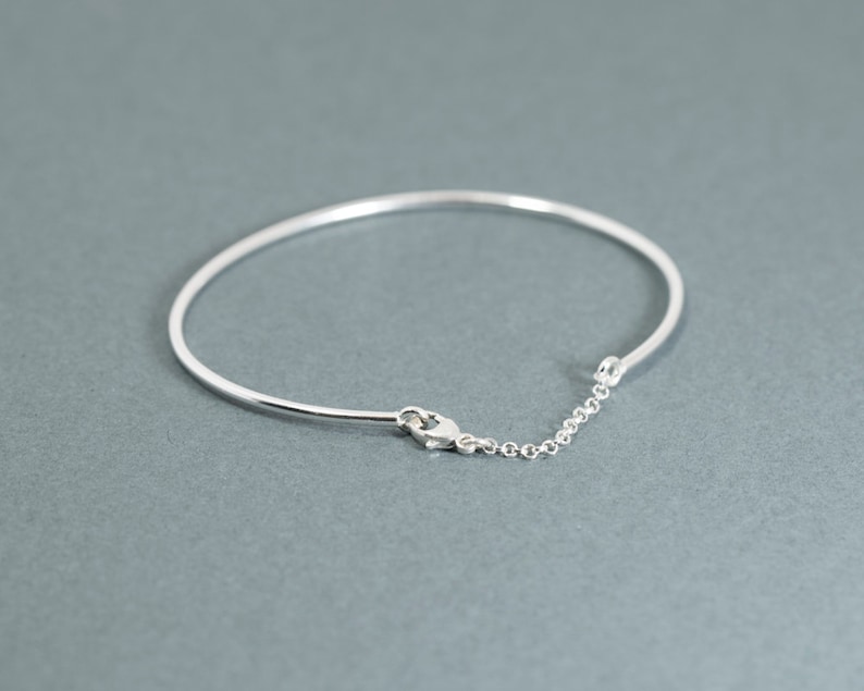 Silver cuff bracelet, dainty bracelet, minimalist bracelet, simple bracelet, geometric silver bangle, everyday bracelet. image 4