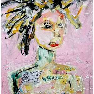 Abstract Woman Face, Female figure print, Instant Download, &quot;Muse&quot; Portrait Print, Abstract Painting, Portrait Wall Art, Woman&#39;s Portrait