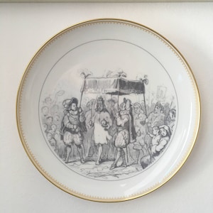 Vintage Copenhagen porcelain B&G collection plate. The emperor&#39;s new clothes. Antique Porcelaine Plate. Andersen Fairy Tales Plate.