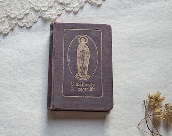 Old Prayer book. Antique german Pray book. Antique religious book. Vintage leather prayer book. Catholic missal book. Miniature prayer book.