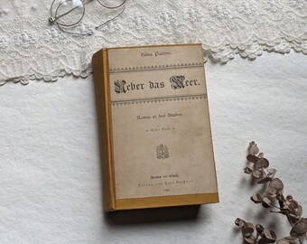 Gelbes Farbbuch. Antikes deutsches Buch Über das Meer von Hans Parlow. Deutsches Buch mit alter deutscher Schrift. Antikes Buchgeschenk.