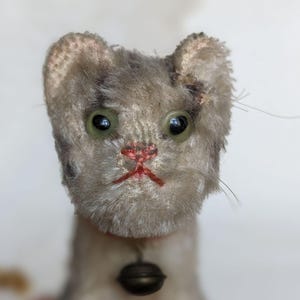 Vintage Steiff Cat Tabby Original. Vintage Cat toy. Vintage stuffed Cat toy. Antique mohair Kitten toy. Collection Cat Steiff. Antique Cat.