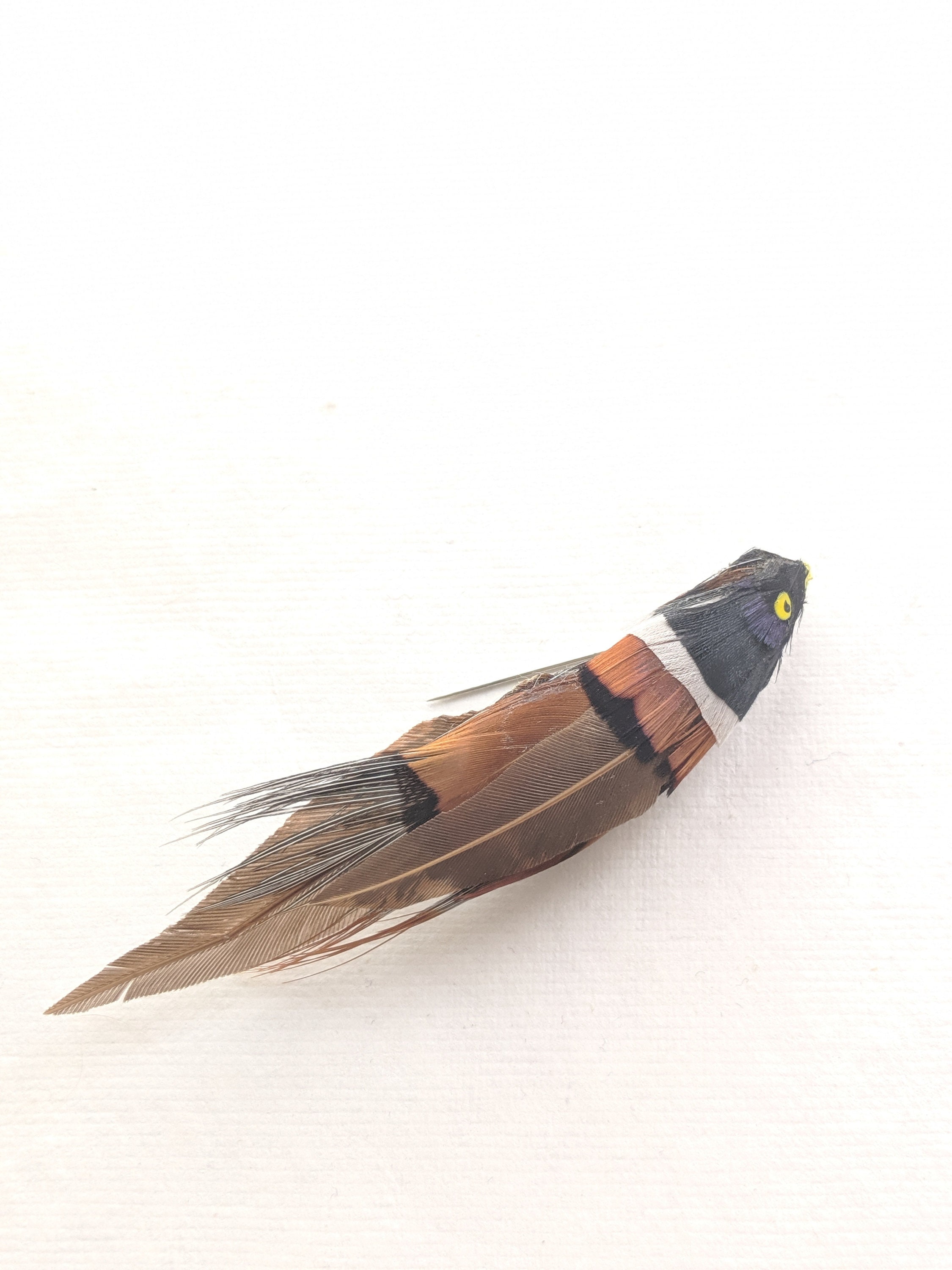 Vintage Feather Bird Pin. Real Feather Bird Brooch. Austrian  display picture 2