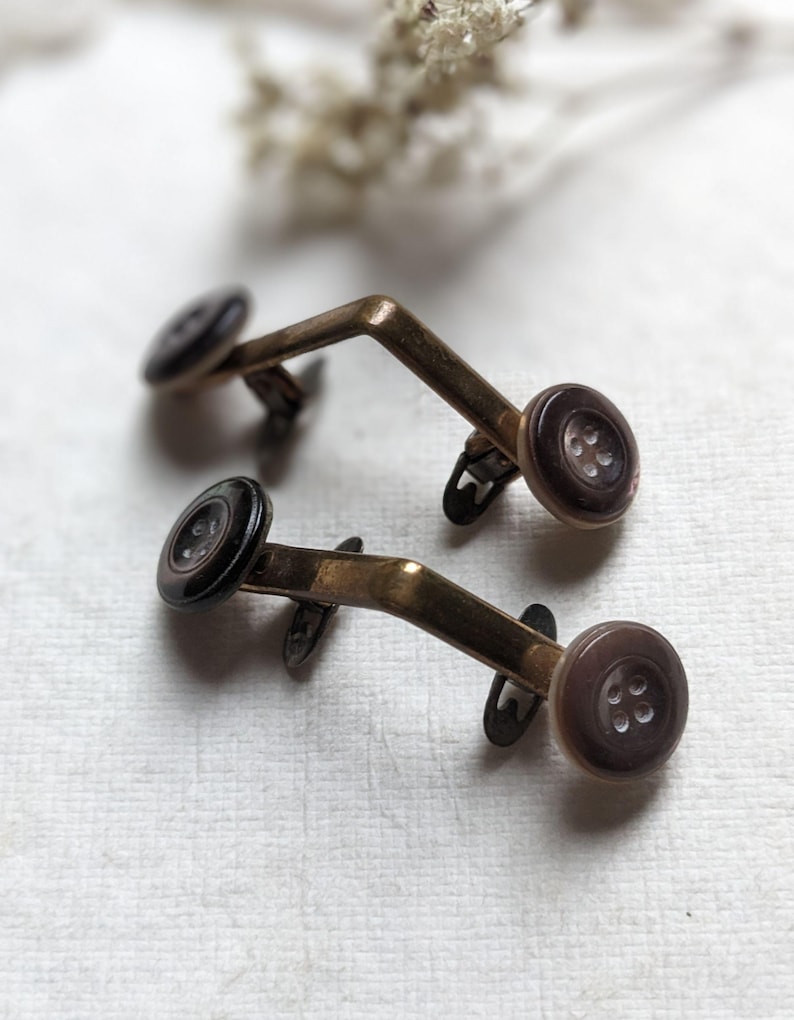 Vintage Goldtone Cufflinks With Mother of Perl Buttons. Vintage ...