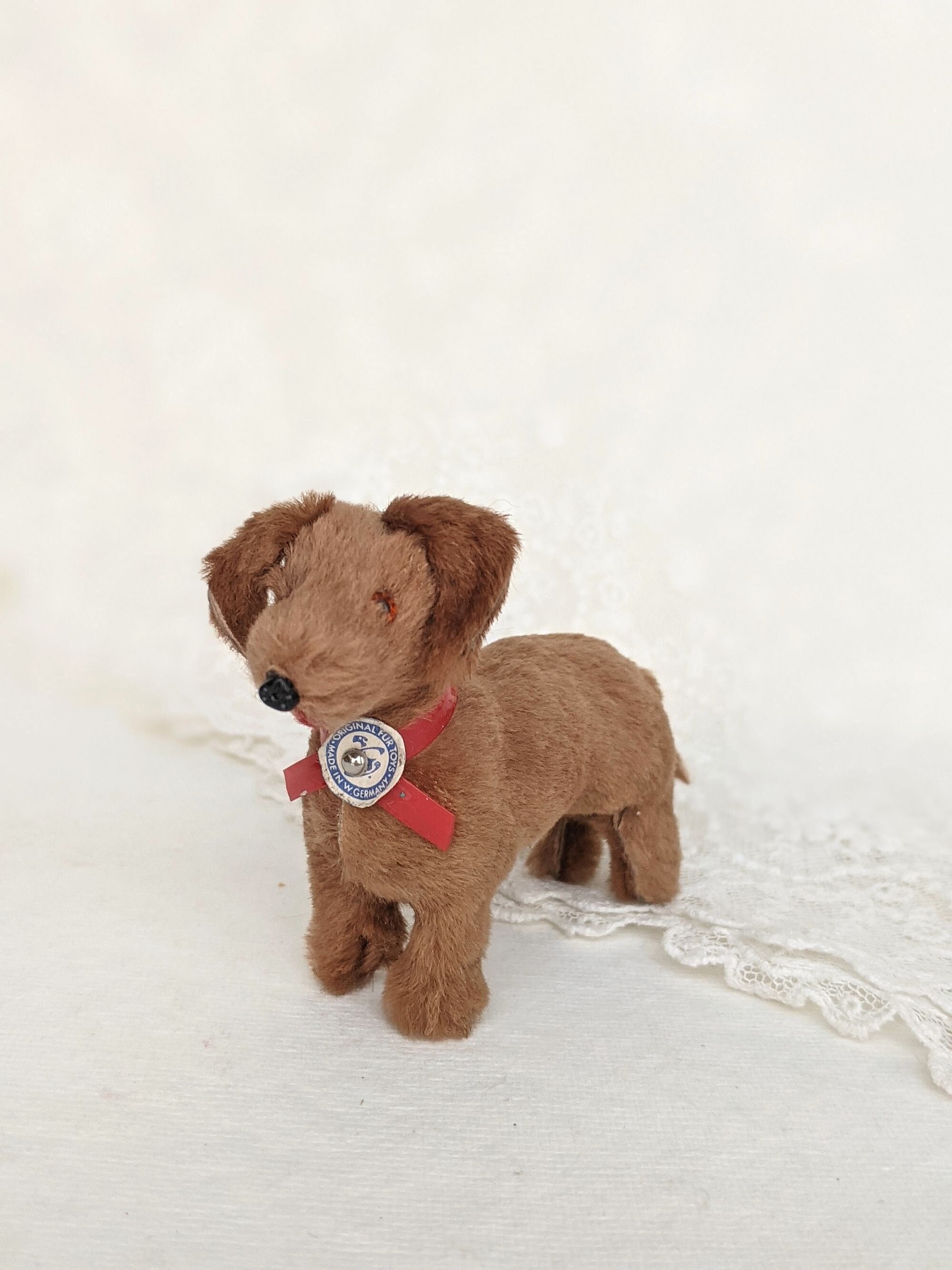 Stuffed Animals & Plushies dog,plastic eyes,floppy ears,small,vintage