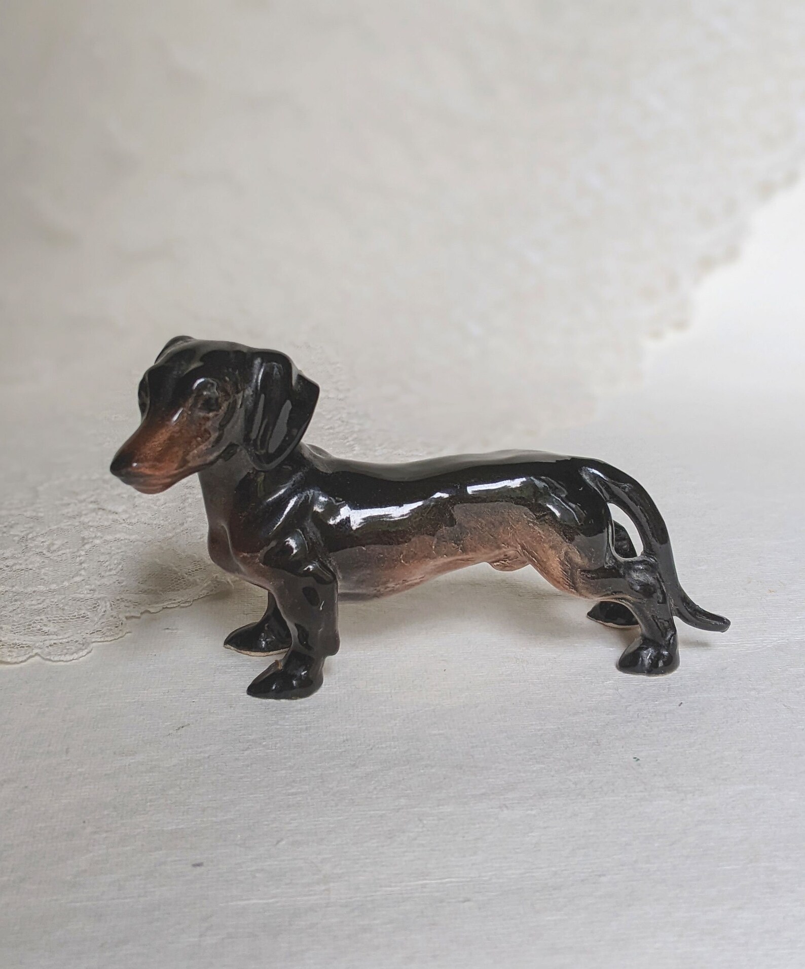 Dachshund Figurine Ceramic. Antique Porcelain Dog Figurine. Etsy