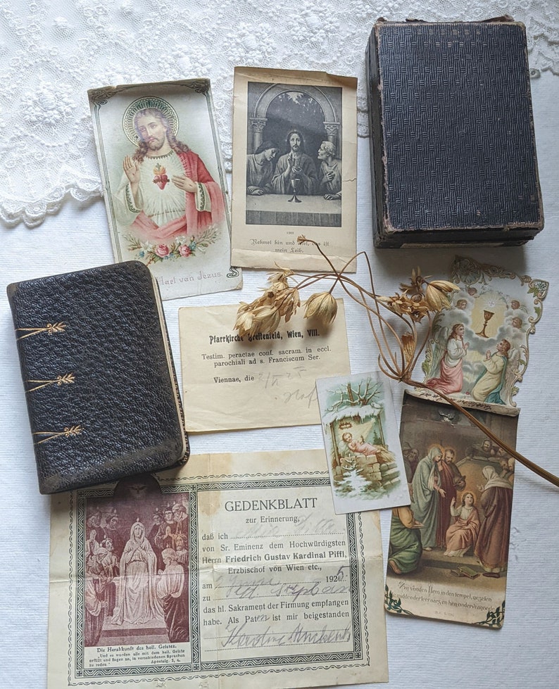 Old Prayer Book. Antique German Pray Book. Antique Religious Book