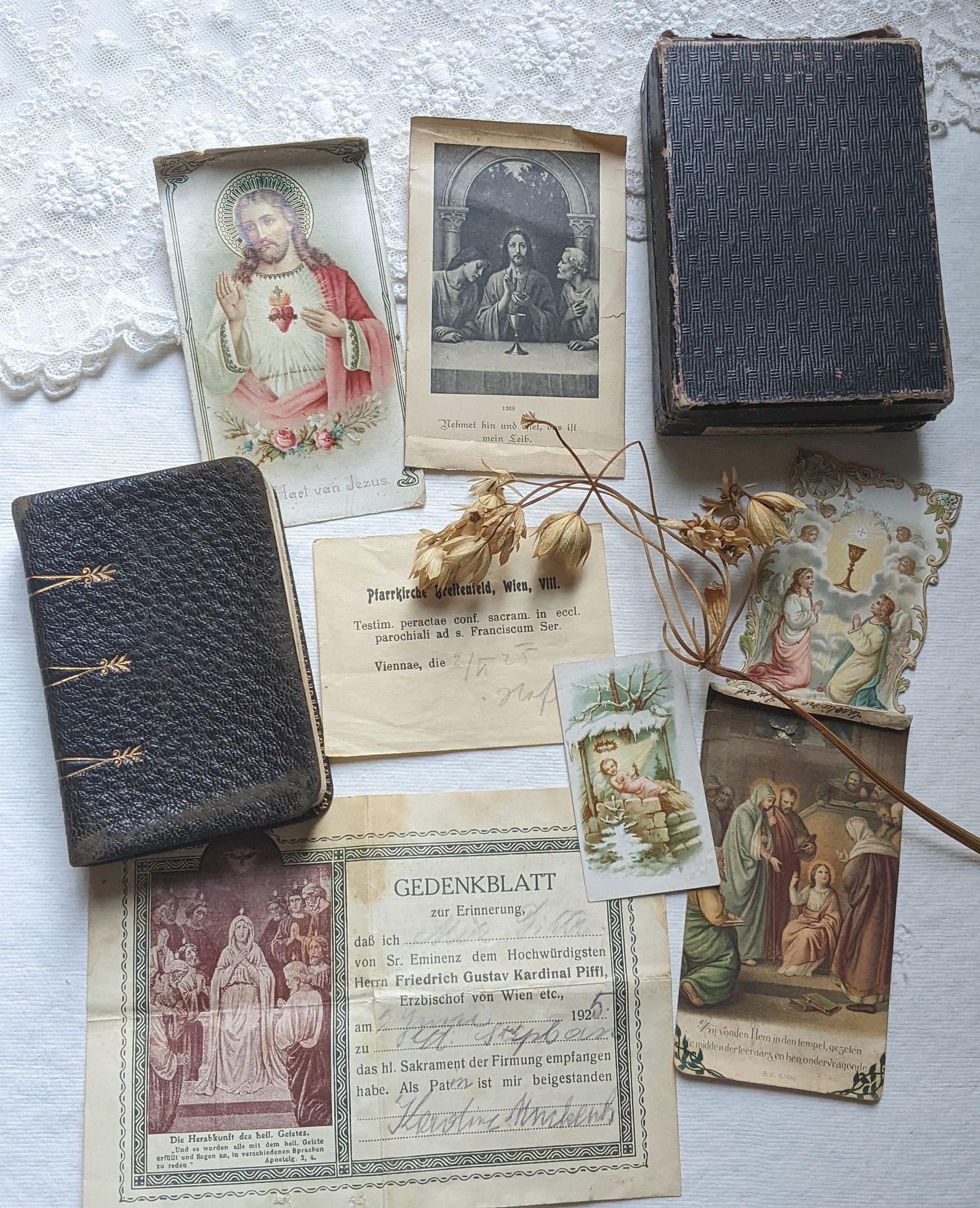 G ヴィンテージ聖書 祈祷書 Old Prayer Book. Antique German Pray Book. Antique Religious