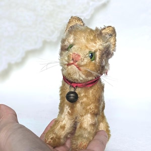 Vintage Steiff Cat Tapsy Original. Vintage Cat toy. Vintage stuffed Cat toy. Antique mohair Kitten toy. Collection Cat Steiff. Antique Cat.