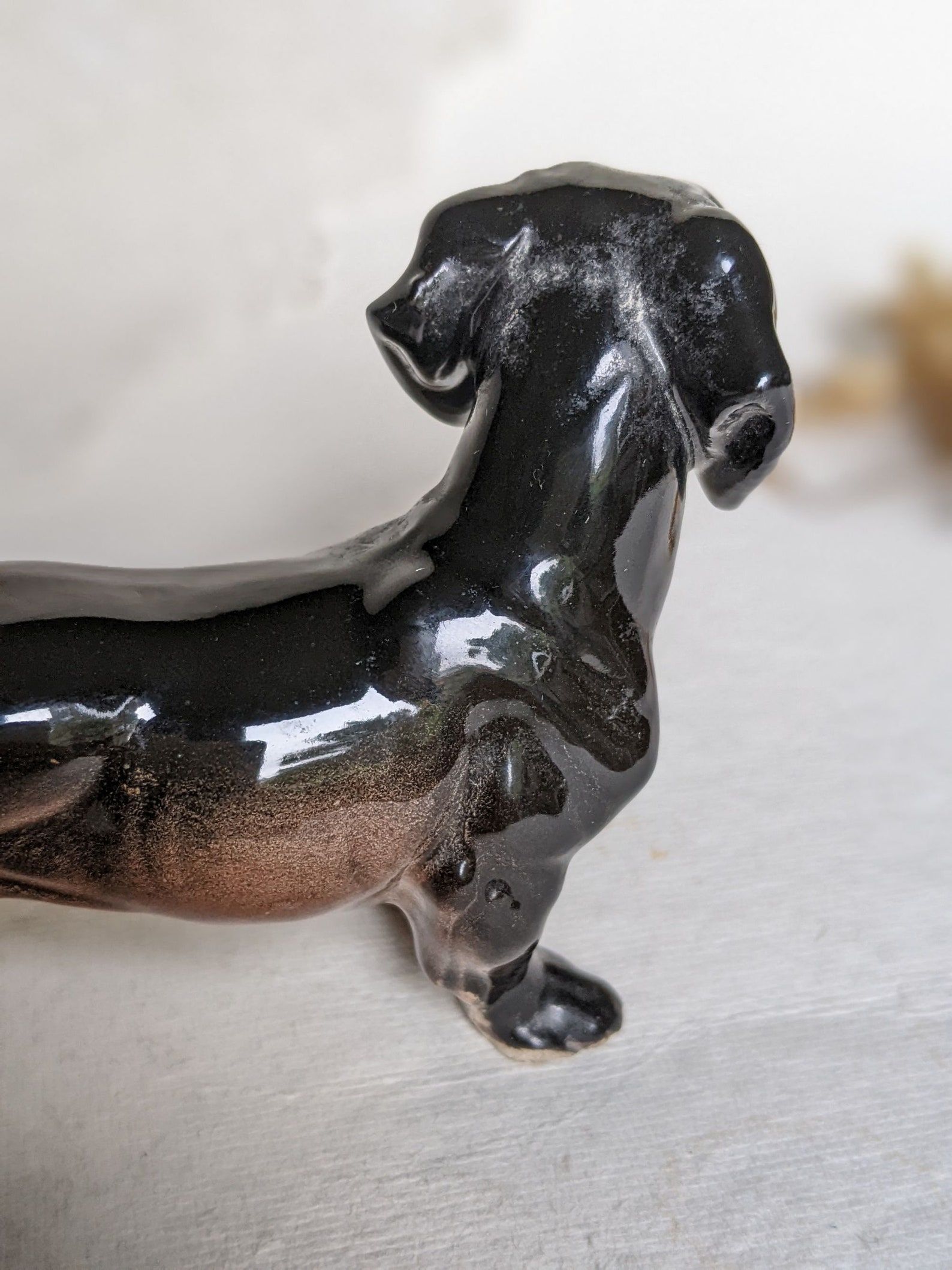 Dachshund Figurine Ceramic. Antique Porcelain Dog Figurine. Etsy