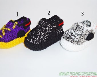 Crochet Yezzy Shoes, Crochet Baby Sneakers, Yezzys, Baby boots, Booties for Baby, Toddler Shoes, West Baby Shoes, 350 boost