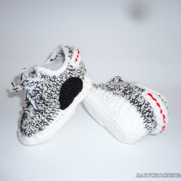 Crochet Yezzy Shoes, Crochet Baby Sneakers, Yezzys, Baby boots, Booties for Baby, Toddler Shoes, West Baby Shoes, 350 boost