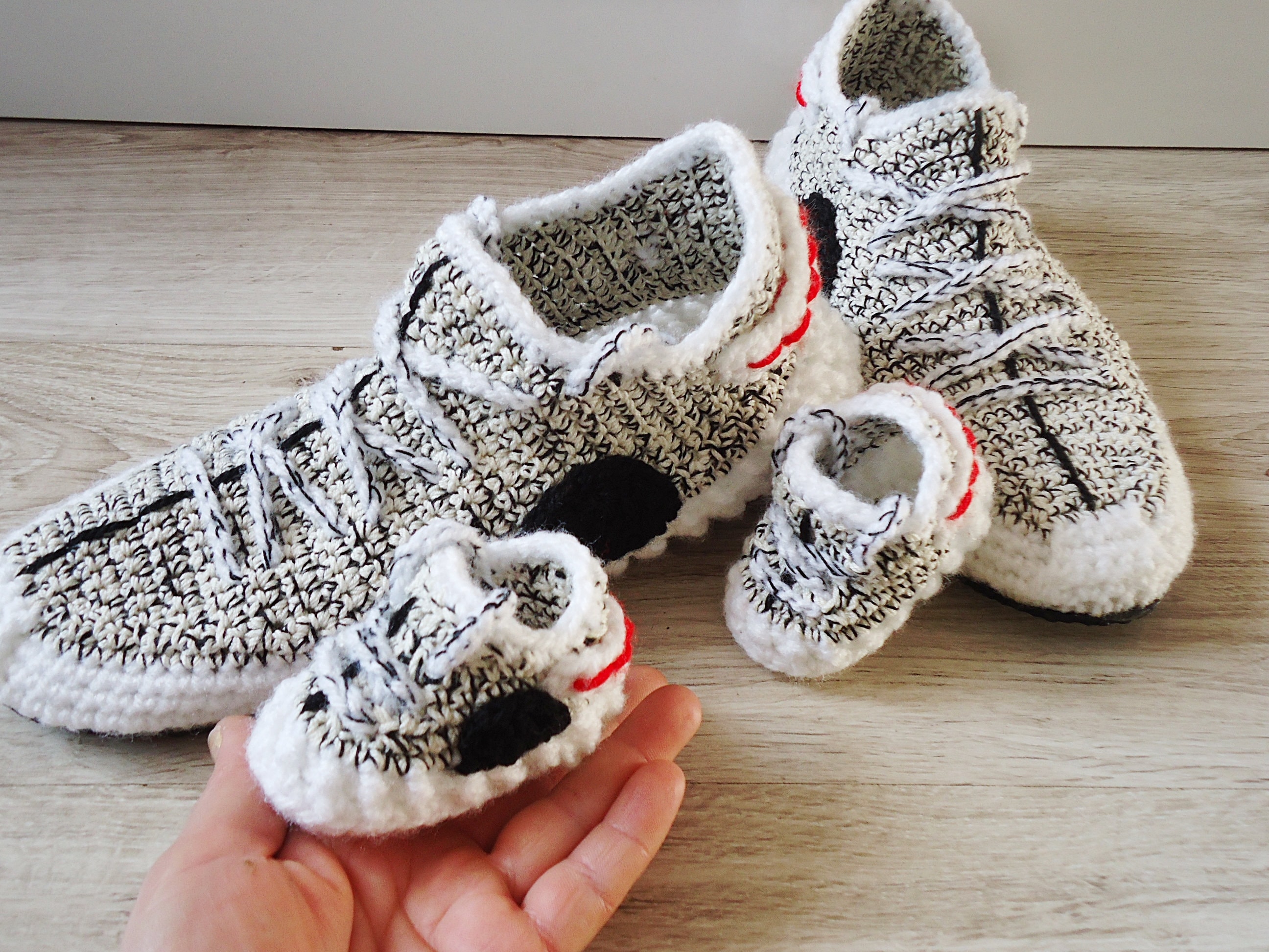 Crochet Shoes Mom and Me Gift for Baby Crochet Baby Shoes Daddy and Me Crochet Yezzy Shoes Handmade Shoes Athletic Sneakers Etsy