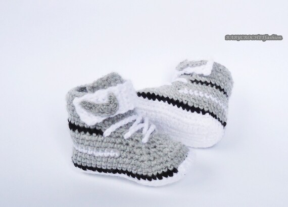Crochet Baby Shoes Toddler Shoes Gray 