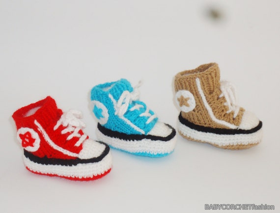 Zapatos de bebé negro Converse Botines para bebés Zapatos Zapatos para niño Pantuflas Regalo baby shower Zapatillas Baby Converse Zapatillas baby Crochet Baby Converse Hi Top Converse 