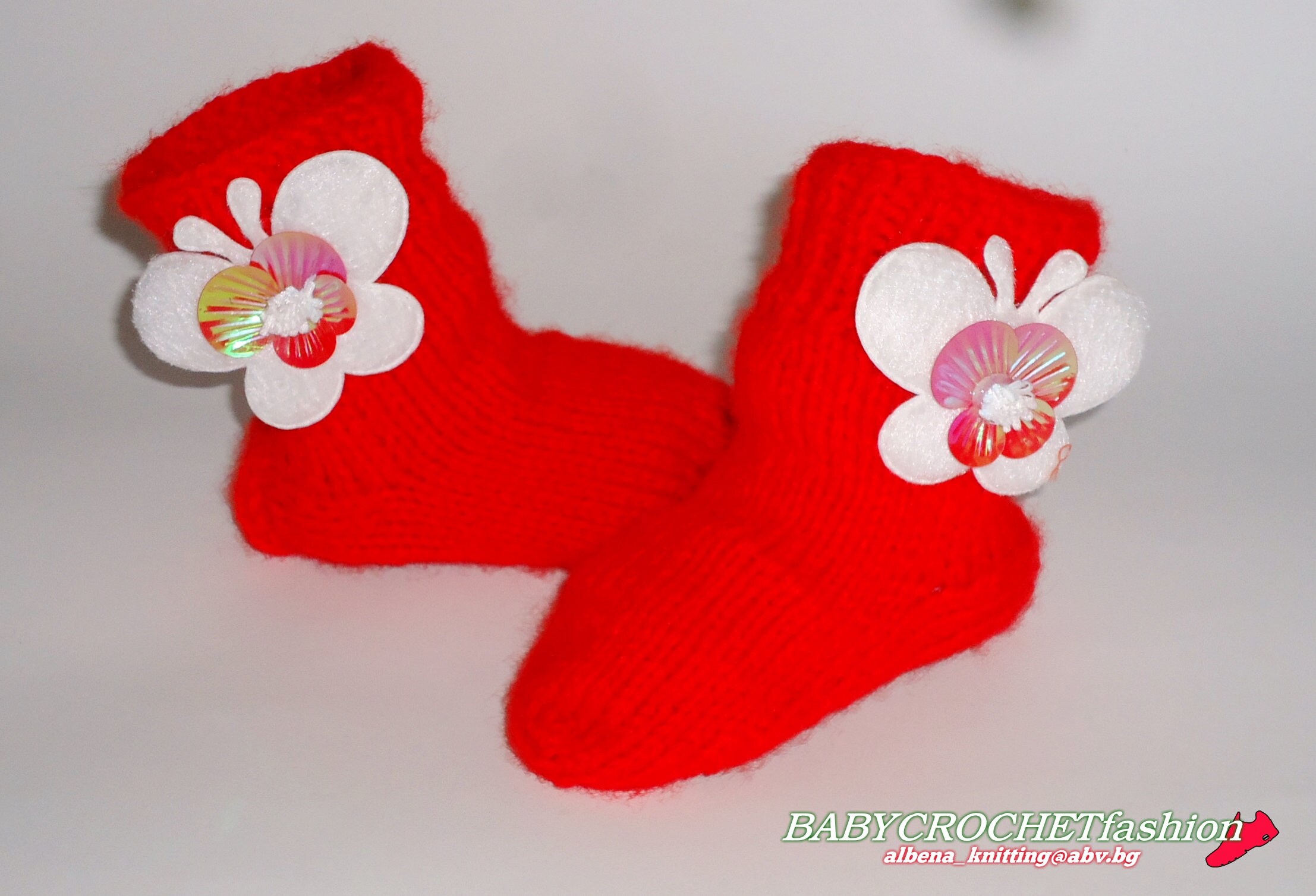 Knitted Baby Socks, Baby Christmas Socks, Knitting Socks, Red Baby