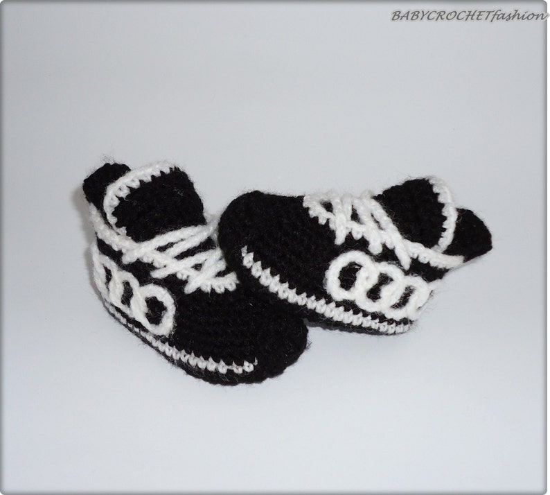 Black Baby Booties Gift Baby Shoes toddlers, Newborn shoes \u041anitted baby sneakers Crochet Baby sneakers
