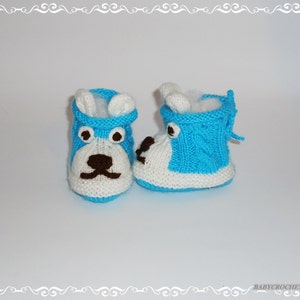 Knitted Baby Booties, Cute Baby Boots, Baby crochet boots, Newborn Baby Boots, Knitted baby booties, Knitted Boots image 3