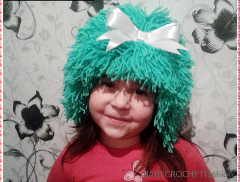 Baby crochet hat, Shaggy hat, Wig hat, Baby shaggy hat, Halloween hat, Crochet Halloween, Baby hat, crochet children hat, image 4