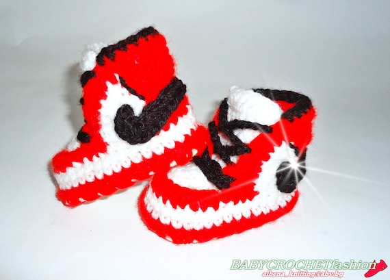 otoño Exagerar Ahuyentar Air Jordan 1 Baby Air Jordan Shoes Baby Booties Crochet - Etsy España