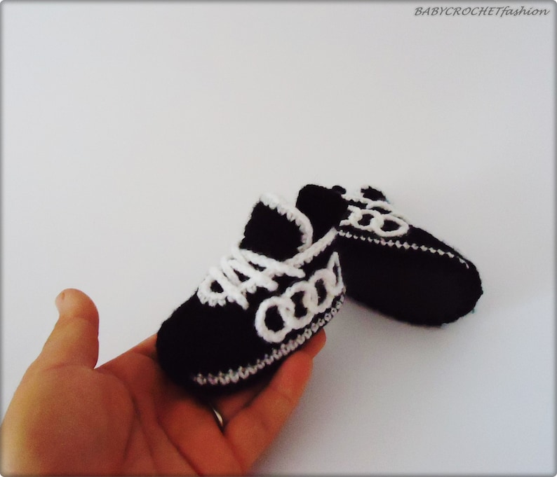 Black Baby Booties Gift Baby Shoes toddlers, Newborn shoes \u041anitted baby sneakers Crochet Baby sneakers
