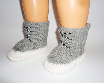 Crochet Baby Boots, Yeezy 750 Boost, Baby Boots, Gray Baby Boots, Boots for Toddler,   Gray Sneakers, Crochet Yezzy Boots, West 750